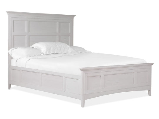 Heron Cove Chalk White And Dovetail Grey Queen Panel Bed - B4400-54