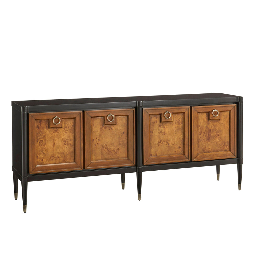 4-Door Mid-Century Modern Console with Shelves - AmericanHomeFurniture