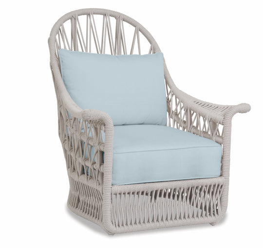 Dana Rope Wing Chair in Canvas Skyline w/ Self Welt