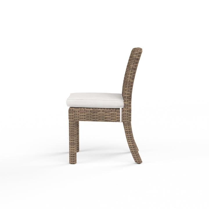 American Home Furniture | Sunset West - Havana Armless Dining Chair in Canvas Flax w/ Self Welt