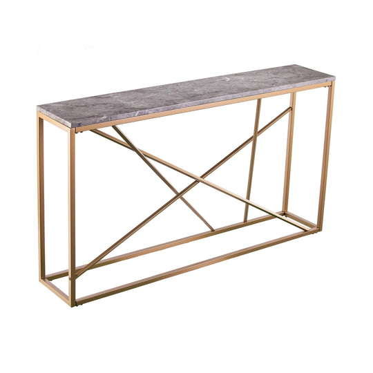 SEI Furniture Arendal Faux Marble Skinny Console Table CONSOLE TABLES