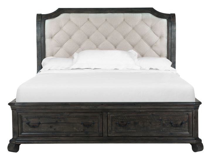Bellamy Peppercorn California King Sleigh Storage Bed - B2491-73