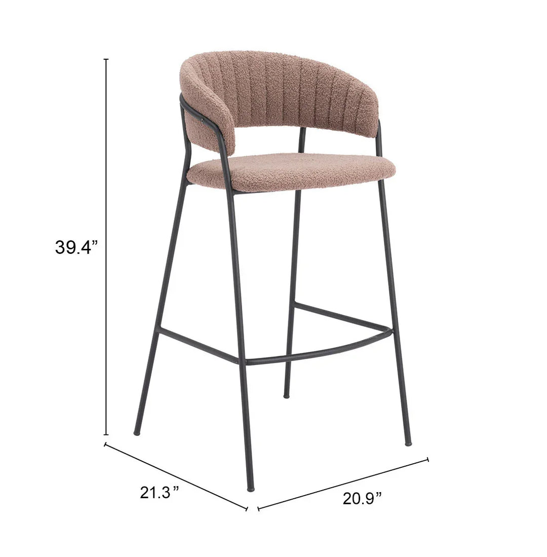 Josephine Barstool (Set of 2) Brown - AmericanHomeFurniture