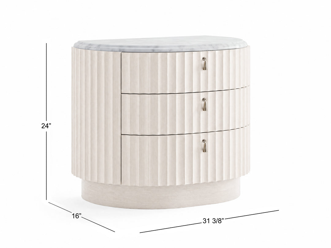 Vivienne Whisper White Drawer Nightstand - BP448-140