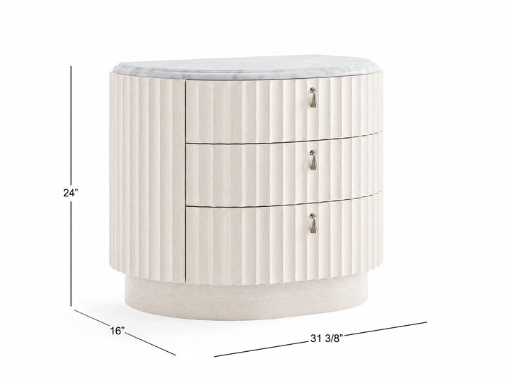 Vivienne Whisper White Drawer Nightstand - BP448-140