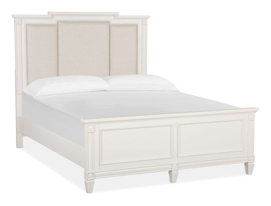 Willowbrook Egg Shell White Queen Panel Upholstered Bed - B5324-55