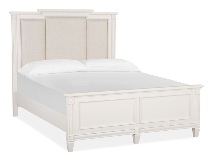 Willowbrook Egg Shell White Queen Panel Upholstered Bed - B5324-55