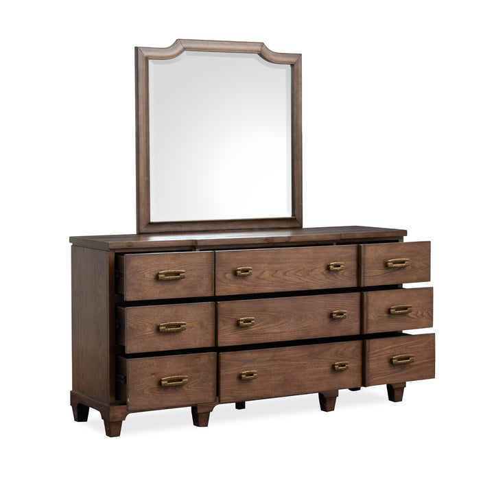 Sugar Mill Spiced Rum Drawer Dresser With Shaped Mirror - B5832-2045