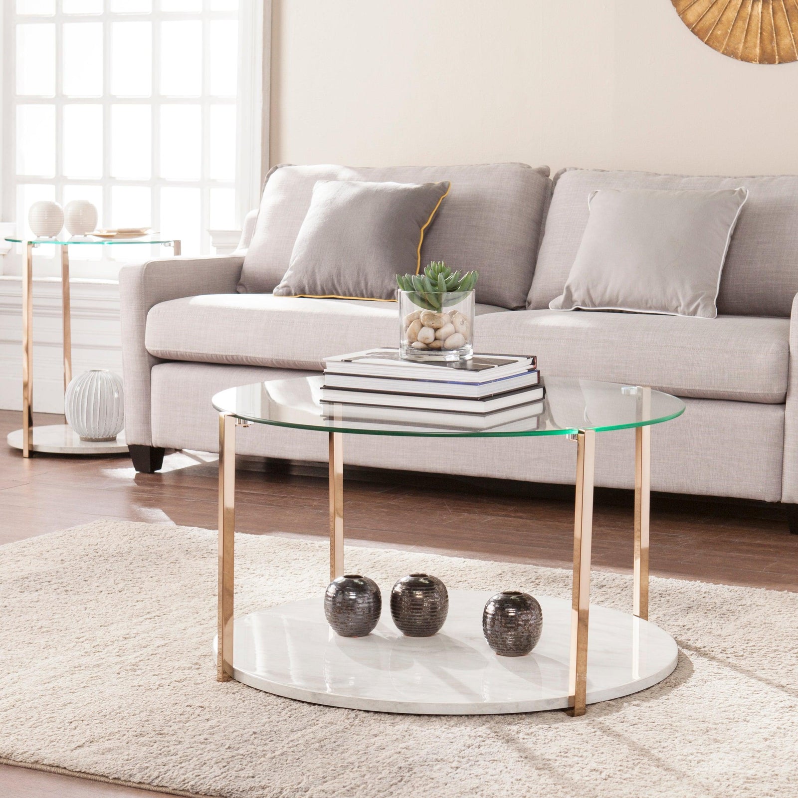 SEI Furniture Avenida Cocktail Table - Glam Style - Warm Gold COFFEE TABLES
