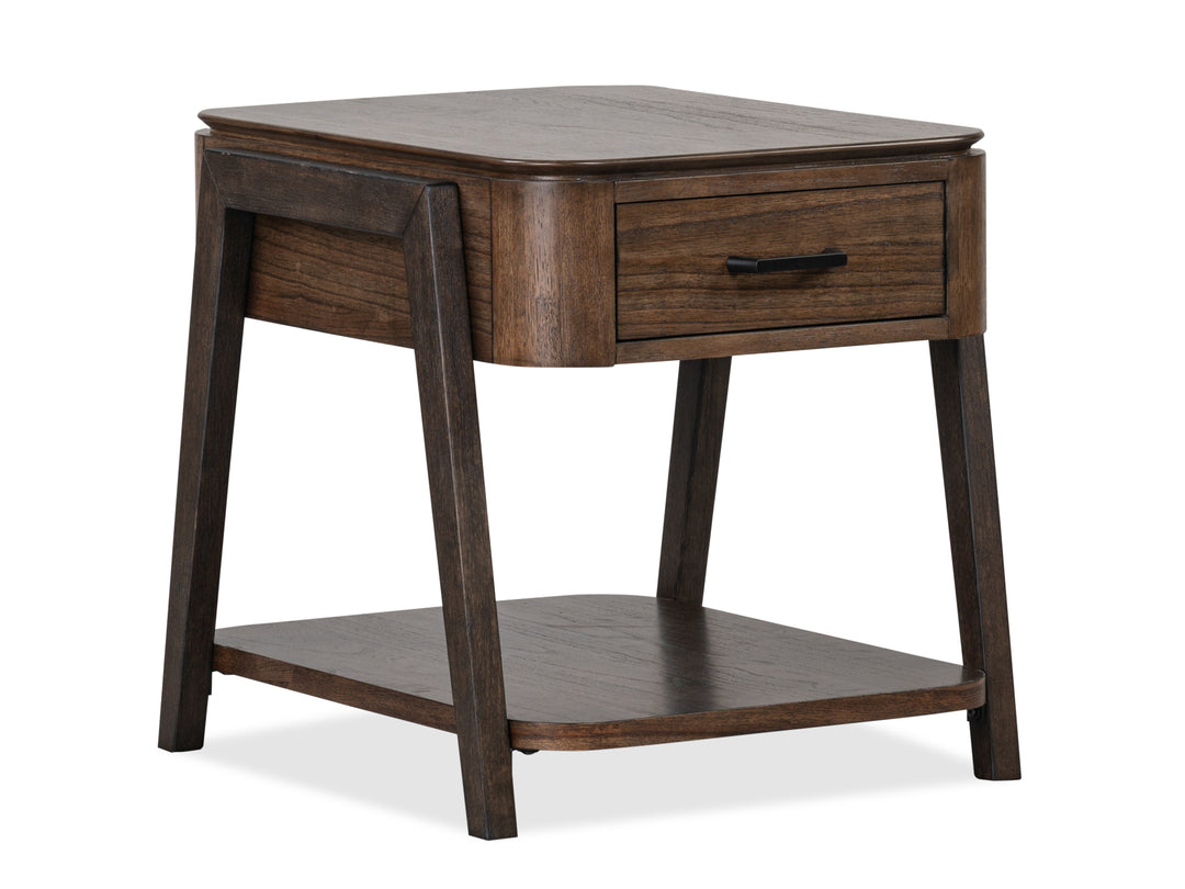 Hallie Milk Chocolate And Dark Chocolate Rectangular End Table - T6355-03