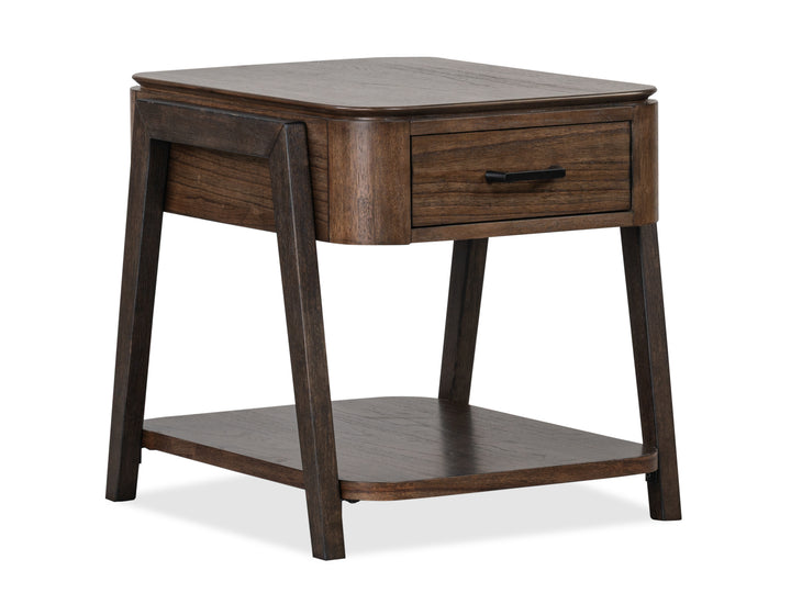 Hallie Milk Chocolate And Dark Chocolate Rectangular End Table - T6355-03