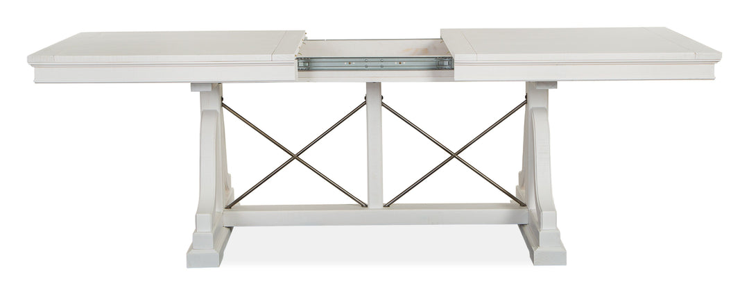 Heron Cove Chalk White And Dovetail Grey Extendable Trestle Dining Table - D4400-25