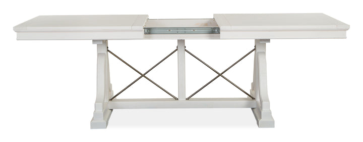Heron Cove Chalk White And Dovetail Grey Extendable Trestle Dining Table - D4400-25
