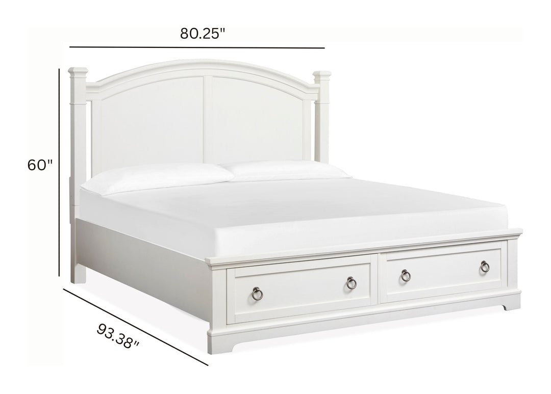 Kingston Whisper White And Cerused Nutmeg California King Panel Storage Bed - B6407-74A