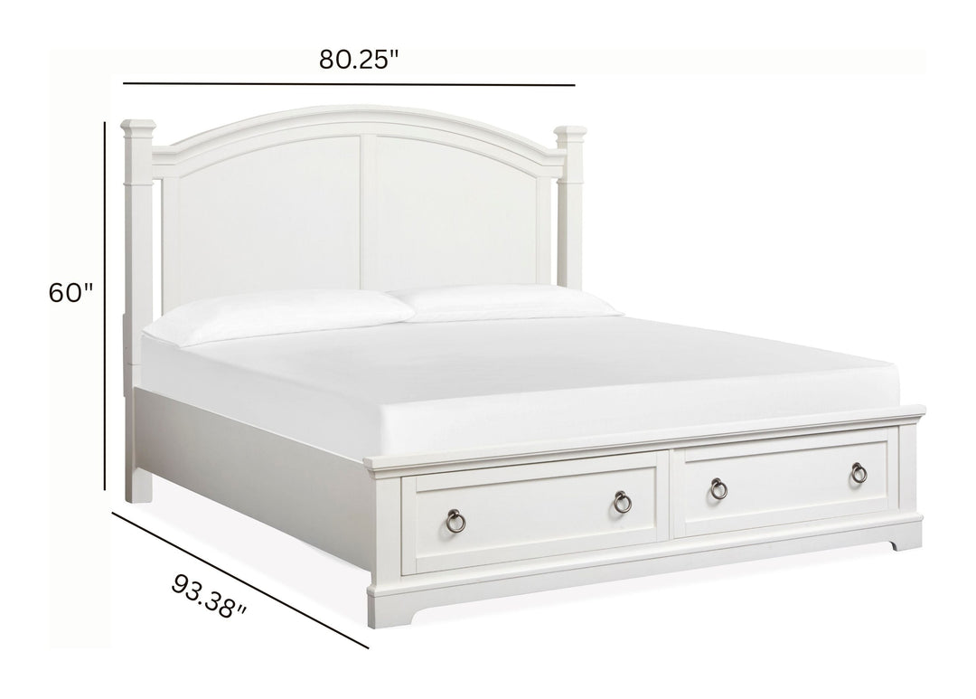 Kingston Whisper White And Cerused Nutmeg Panel Storage Bed