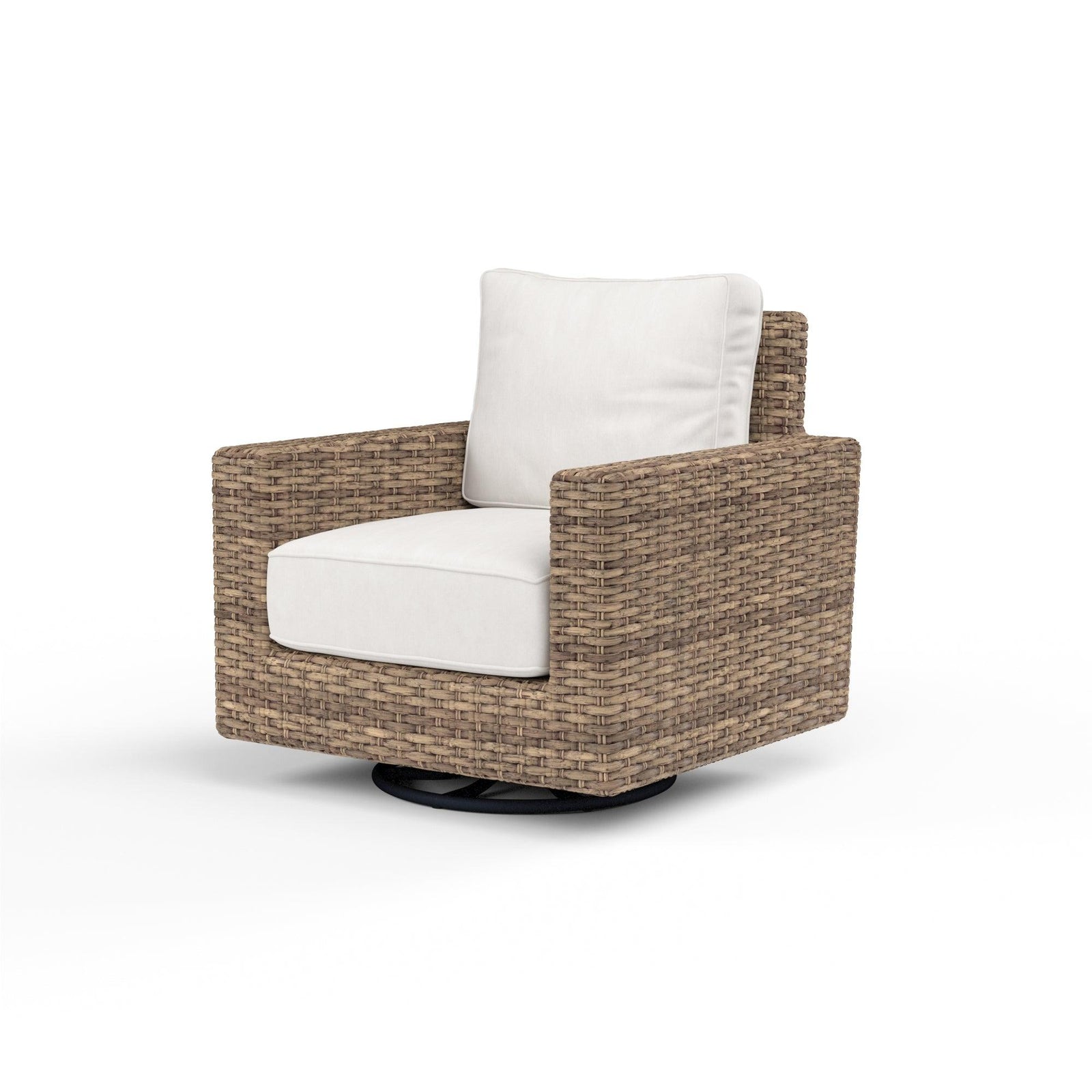 Sunset West Havana Swivel Club Rocker in Canvas Flax w/ Self Welt OUTDOOR CHAISE LOUNGES