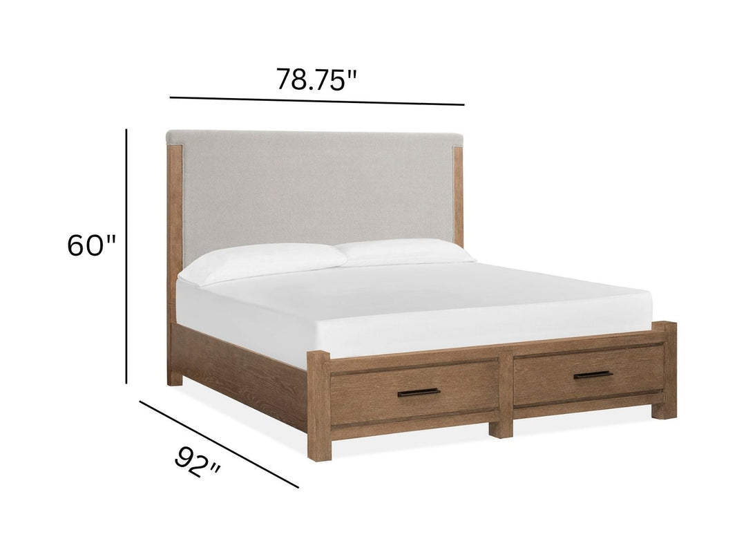 Plum Creek Sierra Brown Upholstered Panel Storage Bed