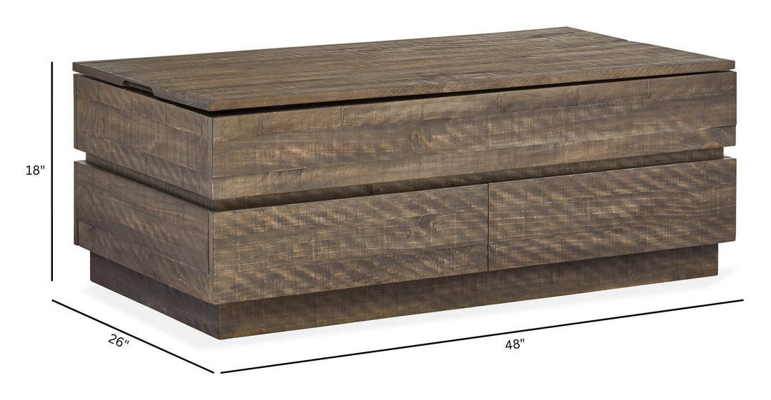 Baisden Tobacco Lift Top Storage Cocktail Table With Casters - T5194-50