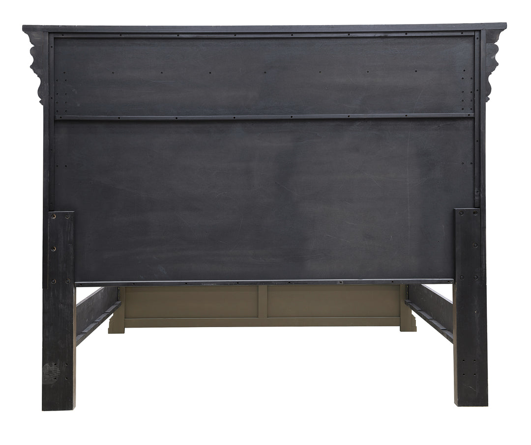 Madison Ridge Natural Bark Queen Bed With Chest Footboard - P413-BR-K2