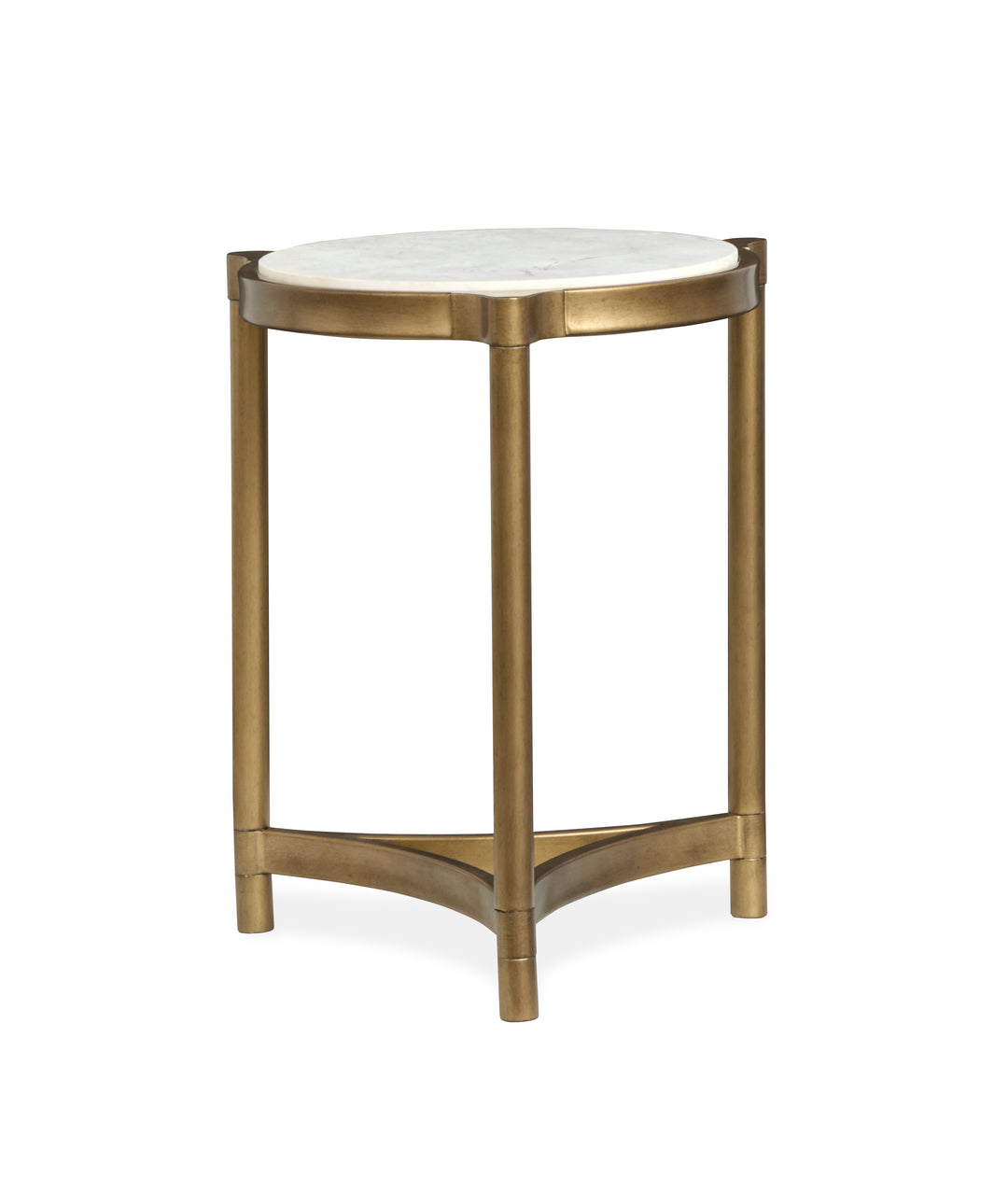 Cassidy Aged Brass And Volakas Classic Round Accent Table - T6357-35