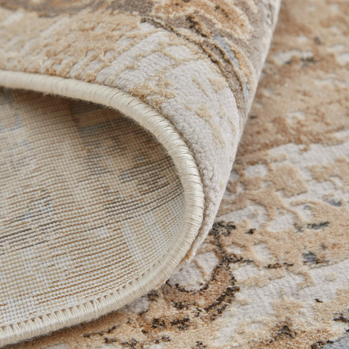 Round/7'9" x 7'9" /Beige/Brown