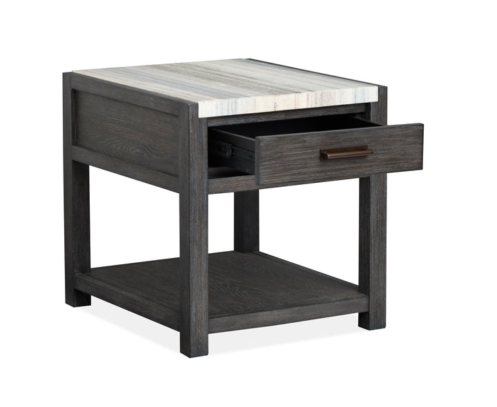 Plum Creek Ravenwood Black Rectangular End Table - T5990-03