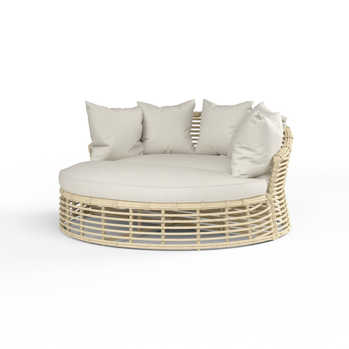 American Home Furniture | Sunset West - Farro Round Daybed in Canvas Canvas w/ Self Welt