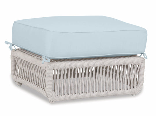 Dana Rope Ottoman in Canvas Skyline w/ Self Welt