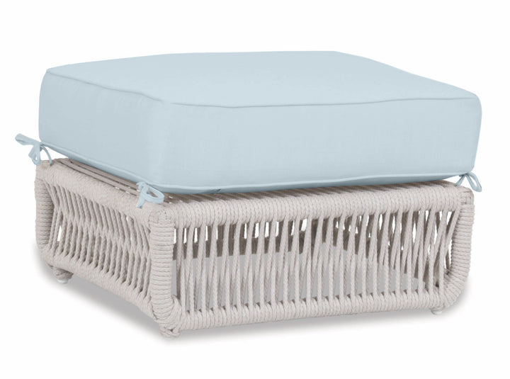 Dana Rope Ottoman in Canvas Skyline w/ Self Welt