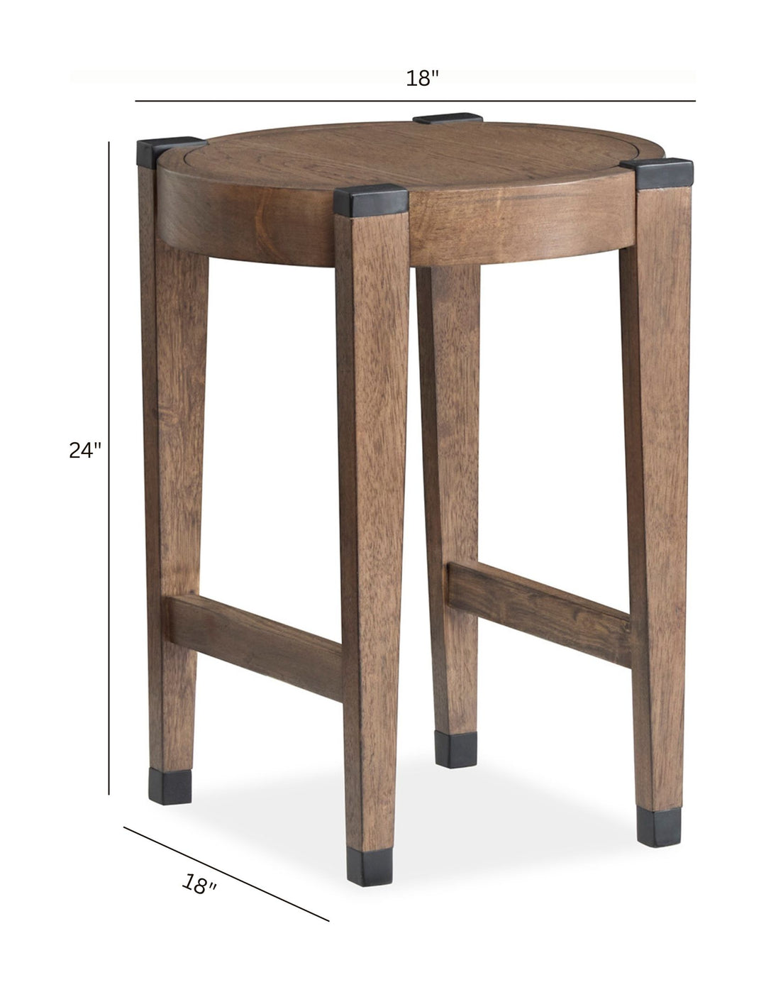 Kaysen Wallaby And Matte Black Round End Table - T5817-05
