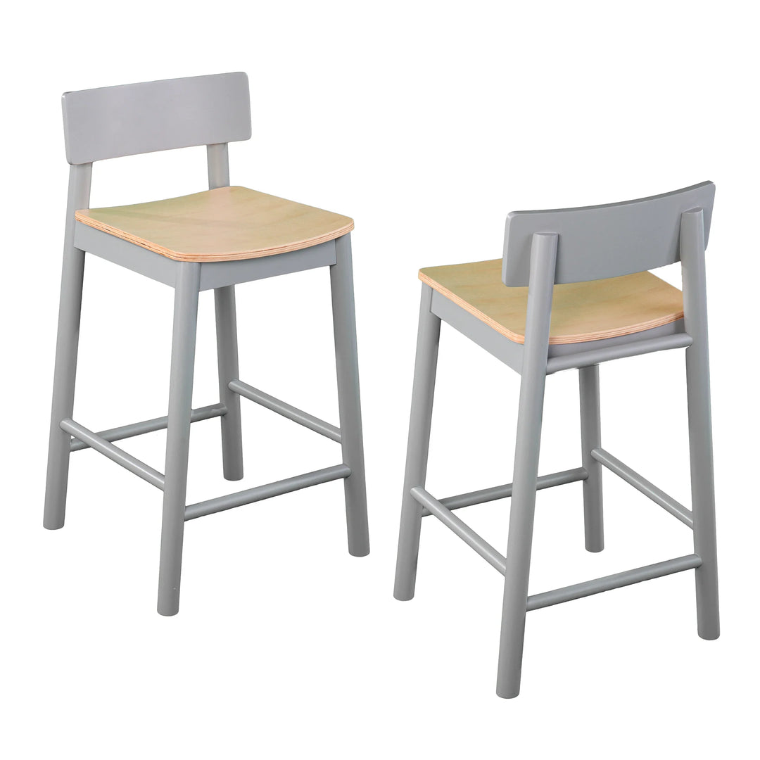 Claxby Two-Tone Counter Stools – 2pc Set - AmericanHomeFurniture
