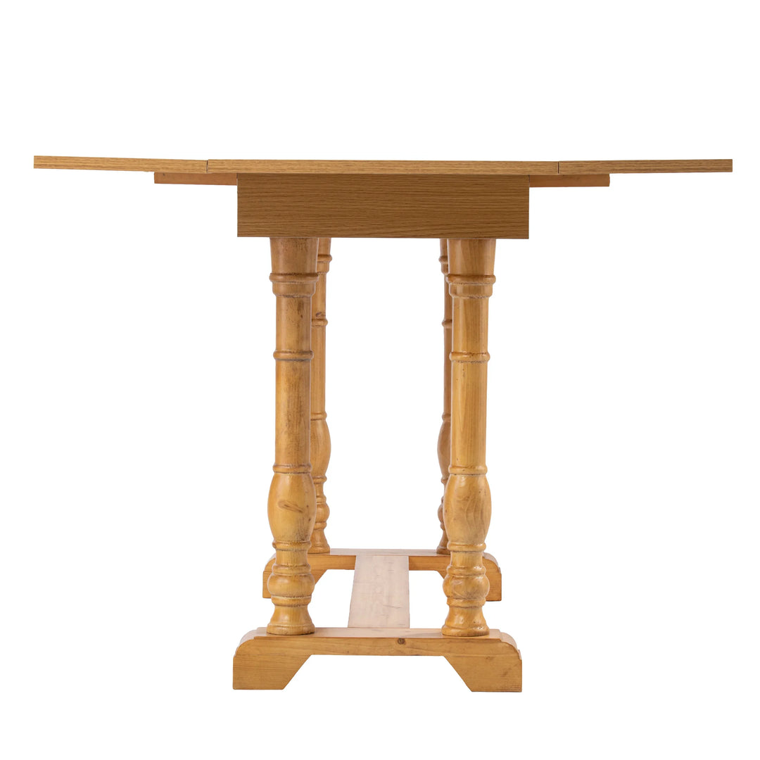 Edenderry Farmhouse Folding Trestle Console to Dining Table – Natural Oak - AmericanHomeFurniture