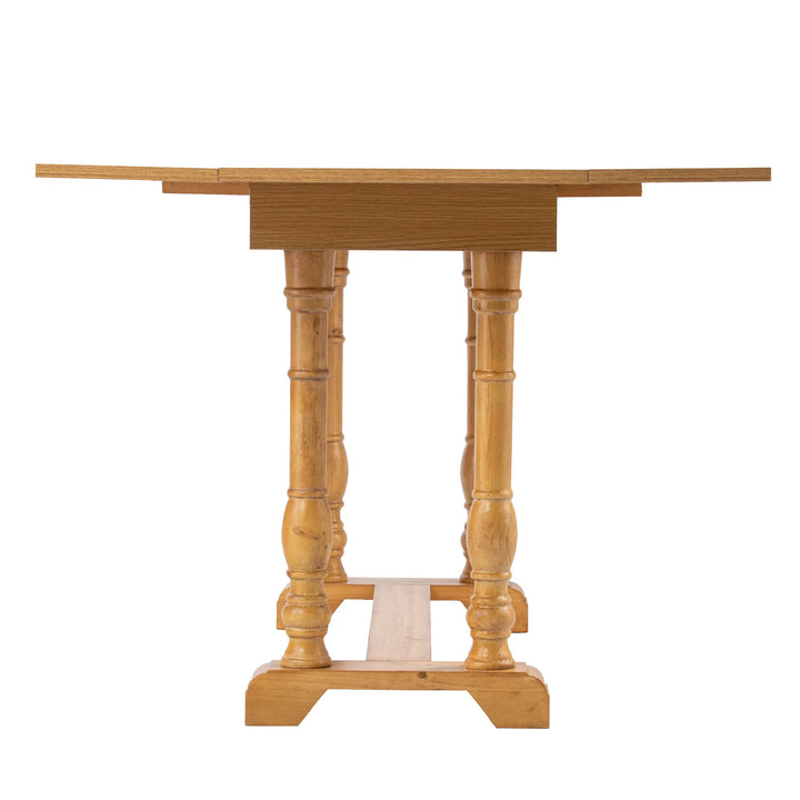 Edenderry Farmhouse Folding Trestle Console to Dining Table – Natural Oak - AmericanHomeFurniture