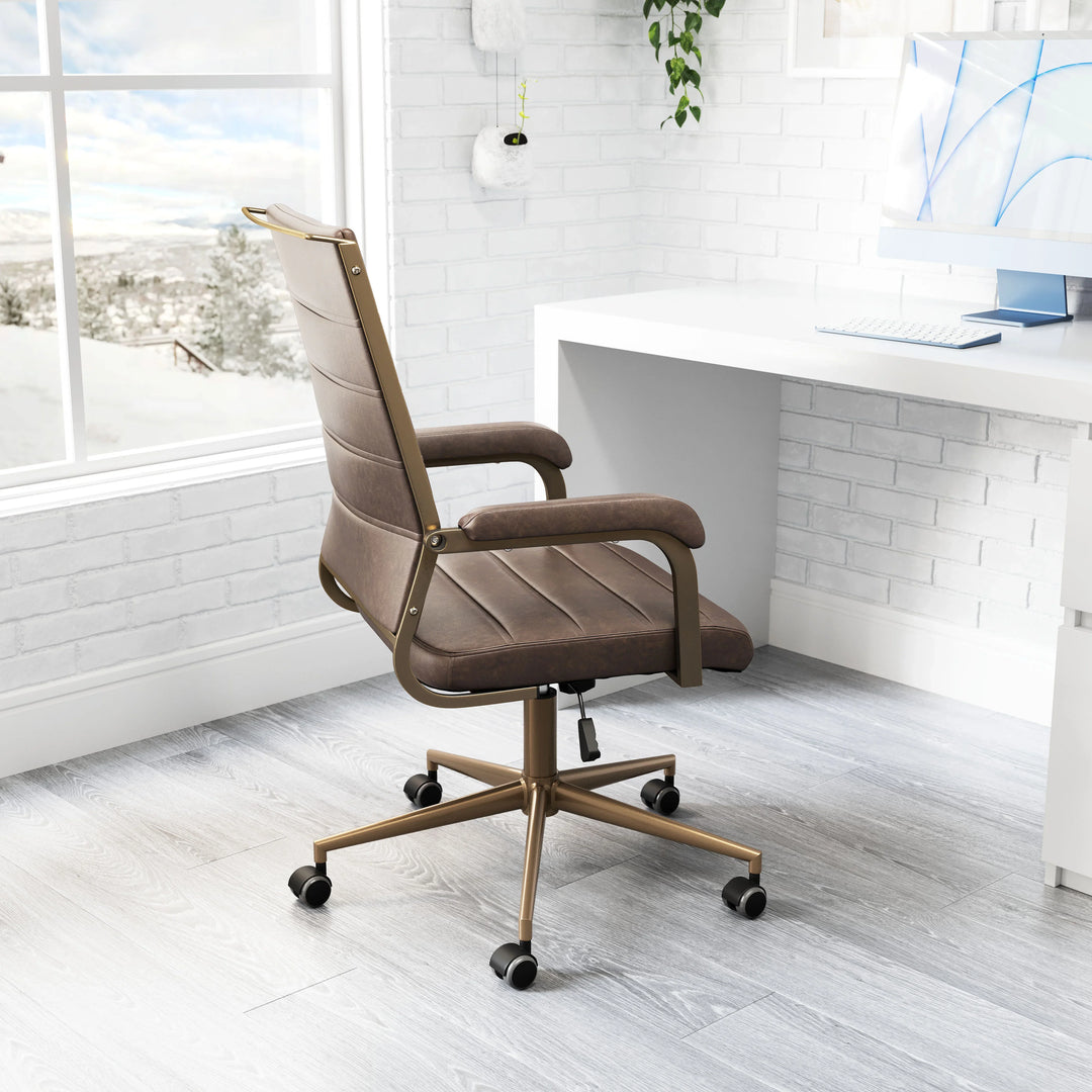 Auction Office Chair Espresso - AmericanHomeFurniture