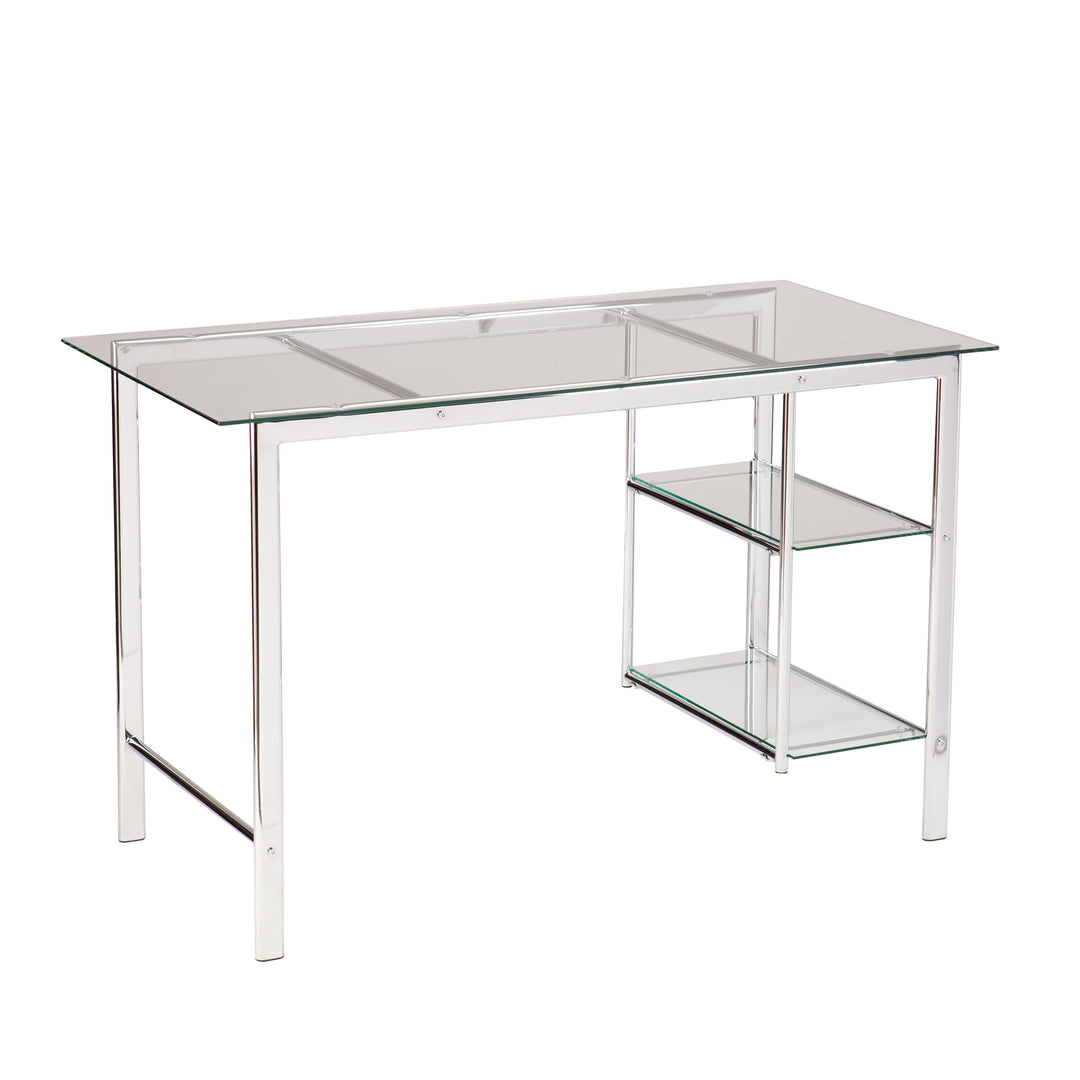 American Home Furniture | SEI Furniture - Oslo Chrome/Glass Desk