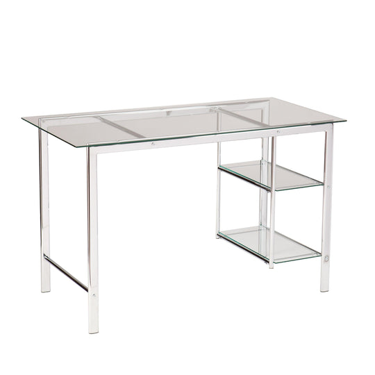 SEI Furniture Oslo Chrome/Glass Desk DESKS