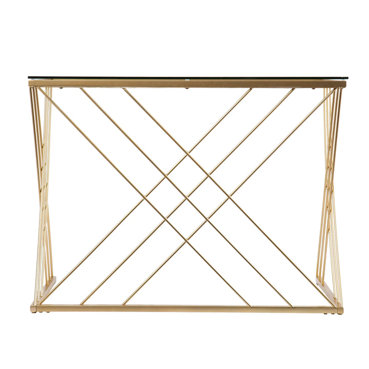 Dezby Modern Glass-Top Desk - AmericanHomeFurniture