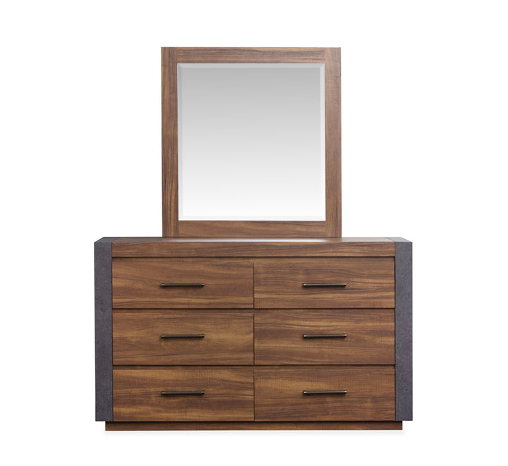 Jensen Tavern Brown Double Drawer Dresser With Paper Mirror - B6306-2248