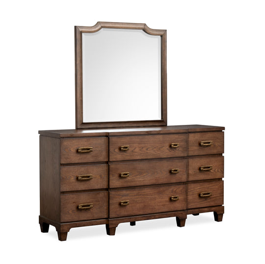 Sugar Mill Spiced Rum Drawer Dresser With Shaped Mirror - B5832-2045