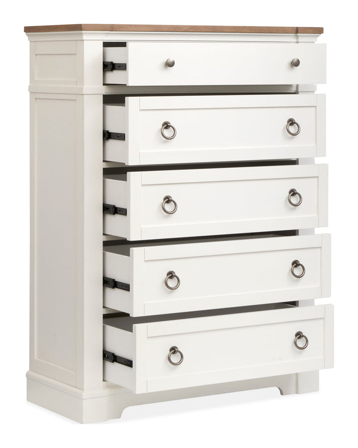 Kingston Whisper White And Cerused Nutmeg Drawer Chest - B6407-10