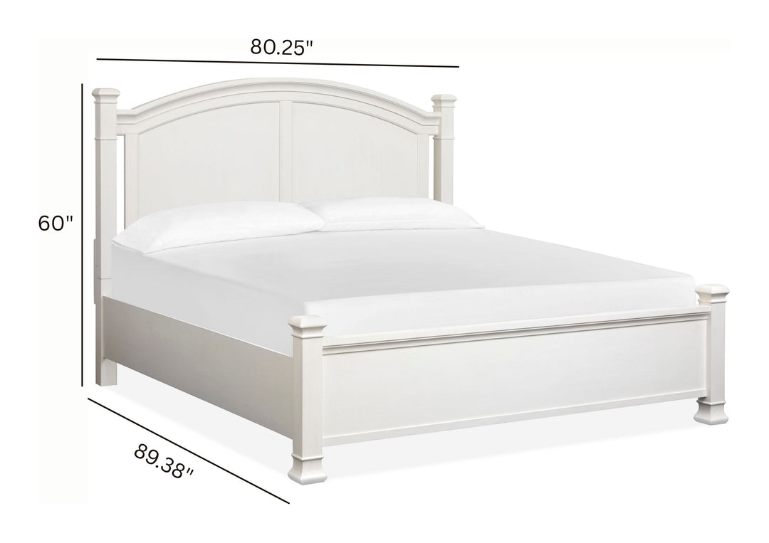 Kingston Whisper White And Cerused Nutmeg King Panel Bed - B6407-64