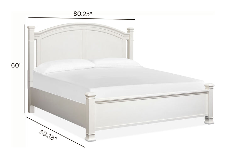 Kingston Whisper White And Cerused Nutmeg King Panel Bed - B6407-64