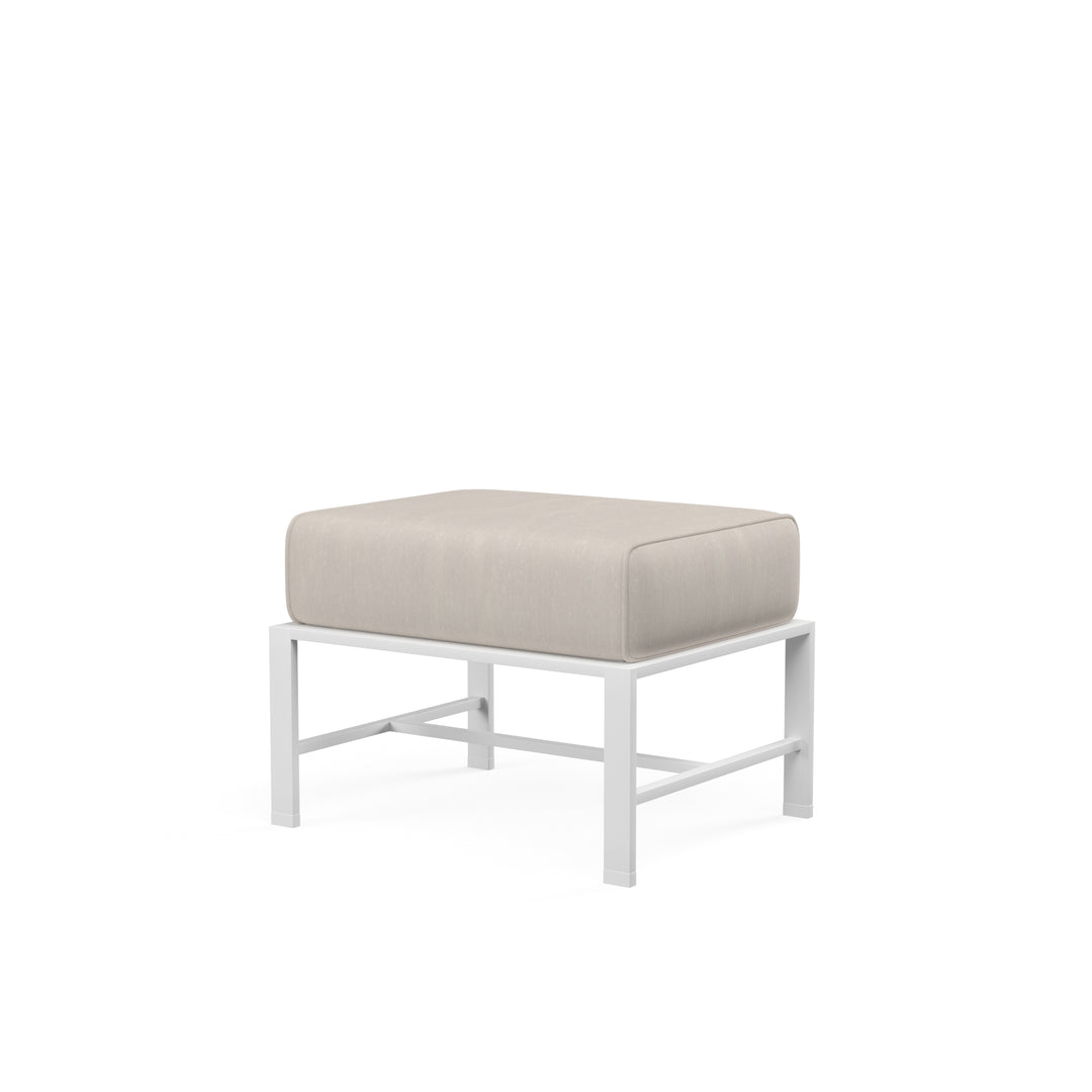 American Home Furniture | Sunset West - Bristol Ottoman in Canvas Flax w/ Self Welt