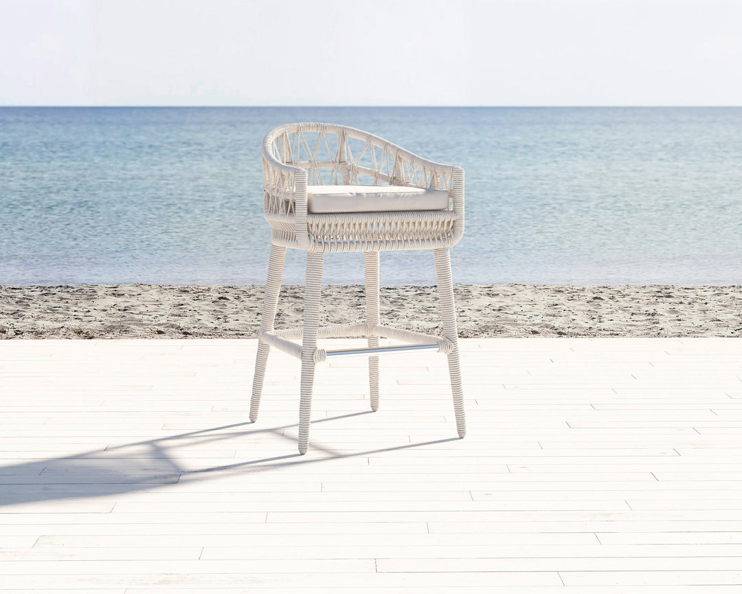 Dana Rope Bar Stool in Canvas Skyline w/ Self Welt