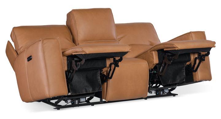 American Home Furniture | Hooker Furniture - Miles Zero Gravity Power Sofa w/ Power Headrest - Brown