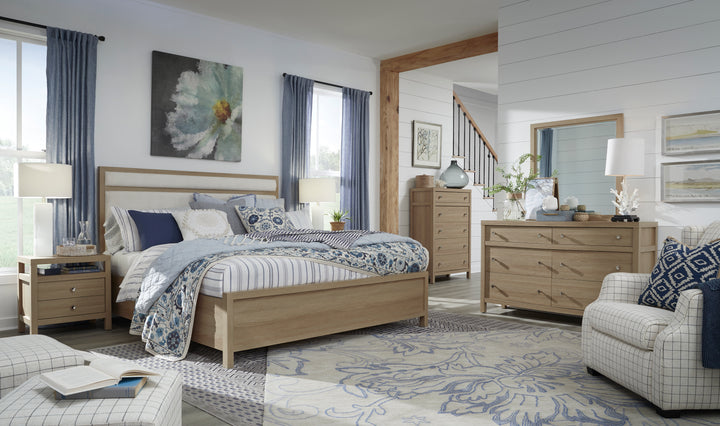 Merrifield Sandstone Beige King Upholstered Panel Bed - B5906-65