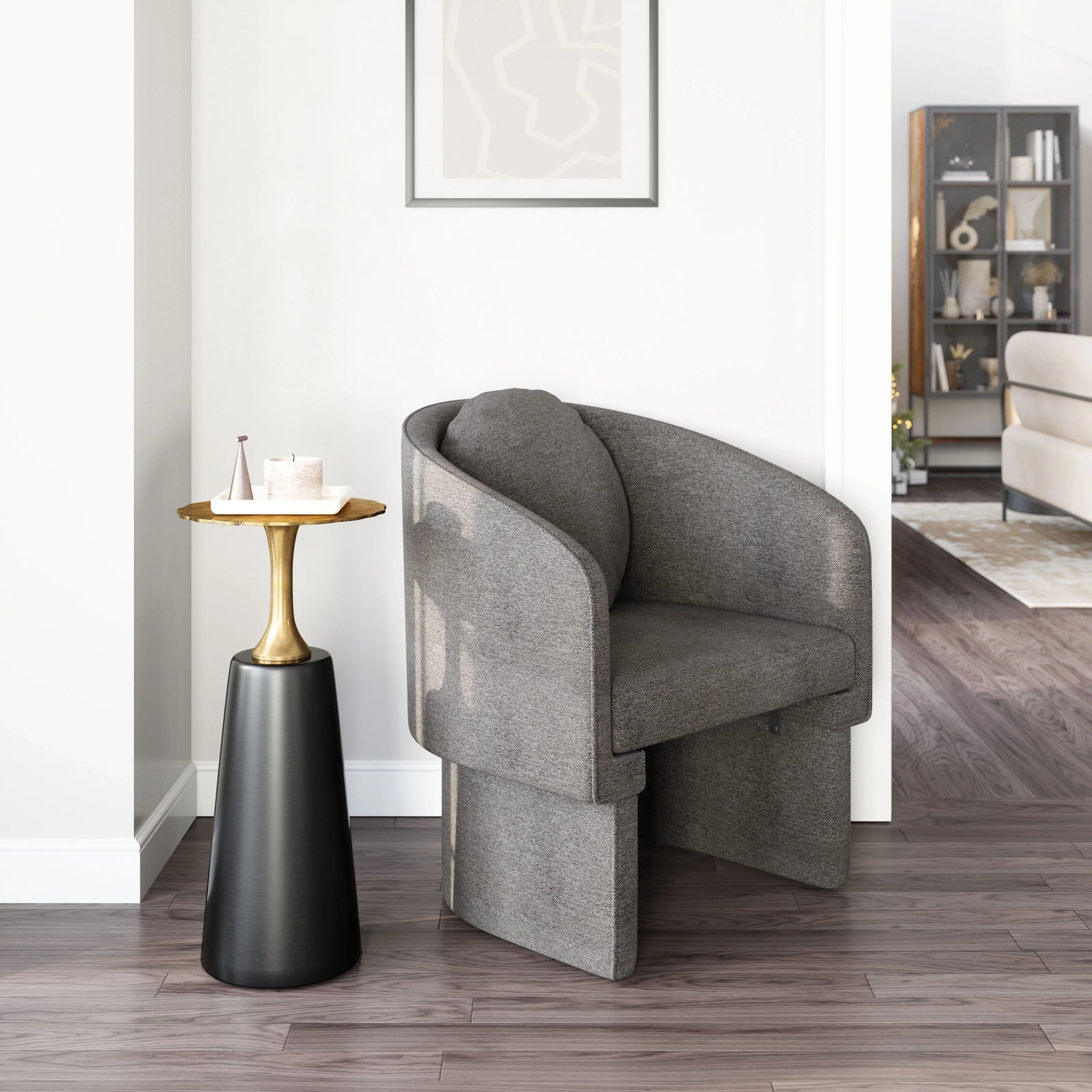 Zuo Olya Accent Chair Truffle Gray ACCENT + LOUNGE CHAIRS