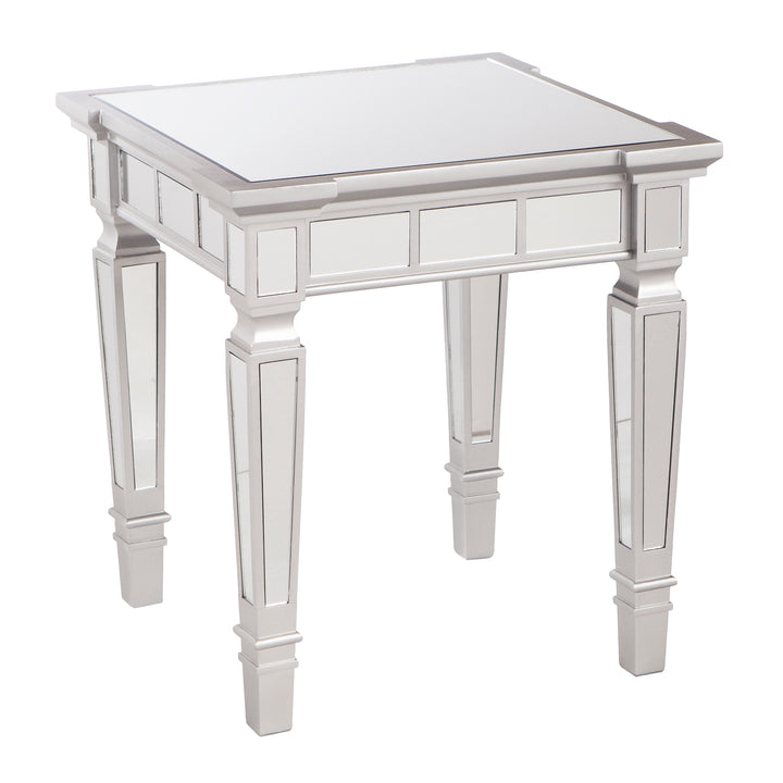 American Home Furniture | SEI Furniture - Glenview Glam Mirrored Square End Table - Matte Silver