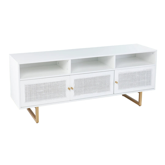 SEI Furniture Mursley Media Cabinet w/ Storage - White MEDIA + TV STANDS