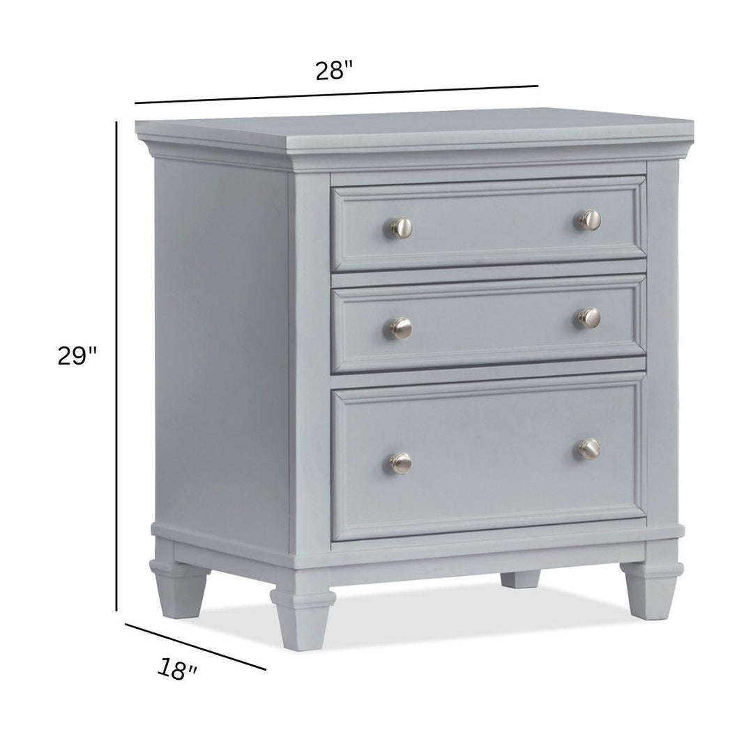 Charleston Harbor Gray Grey Drawer Nightstand - B5611-01GY